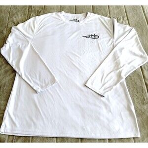 Reel Life Shirt Mens XL White Long Sleeve Performance Fishing UPF Sun Protection